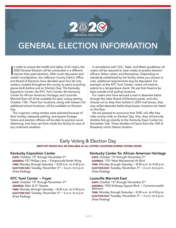 General Election 2020 page 1