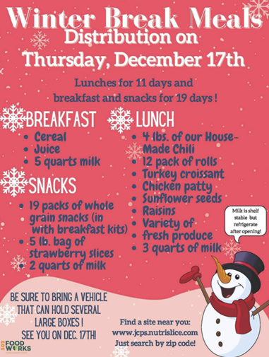 Flyer - JCPS Winter Break Meal Distribution