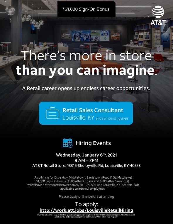 AT&T hiring flyer