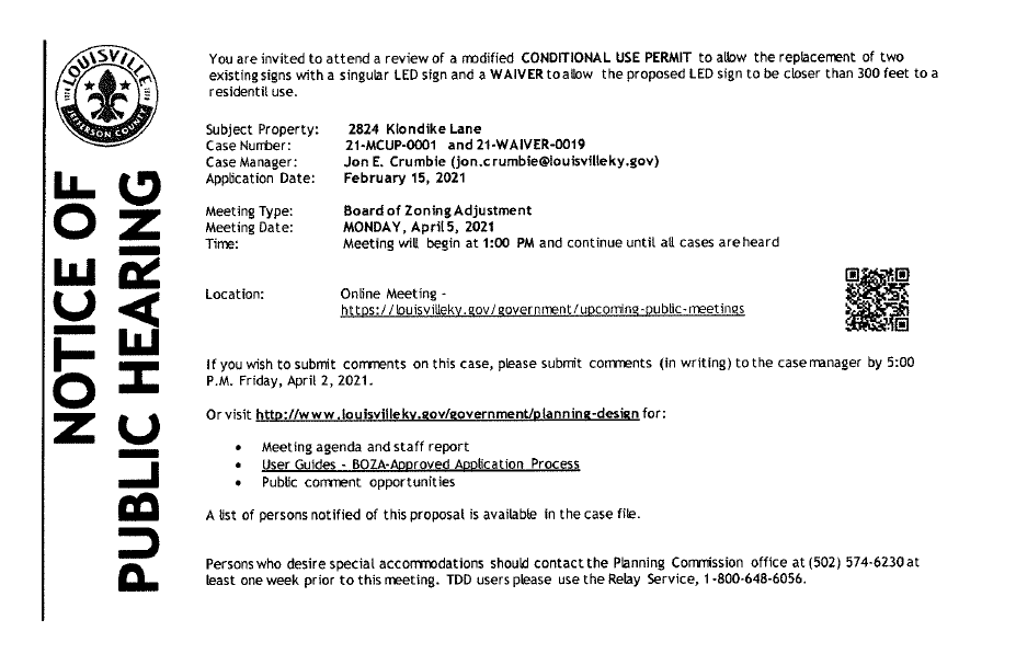 BOZA notice Klondike