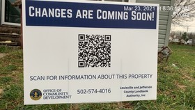 QR Code sign in yard