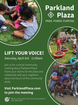 Parkland Community Meeting flyer