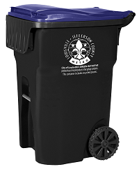 blue recycling cart
