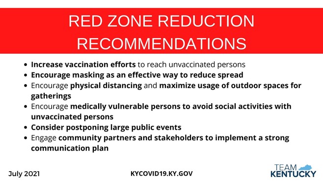 Red counties recommendations