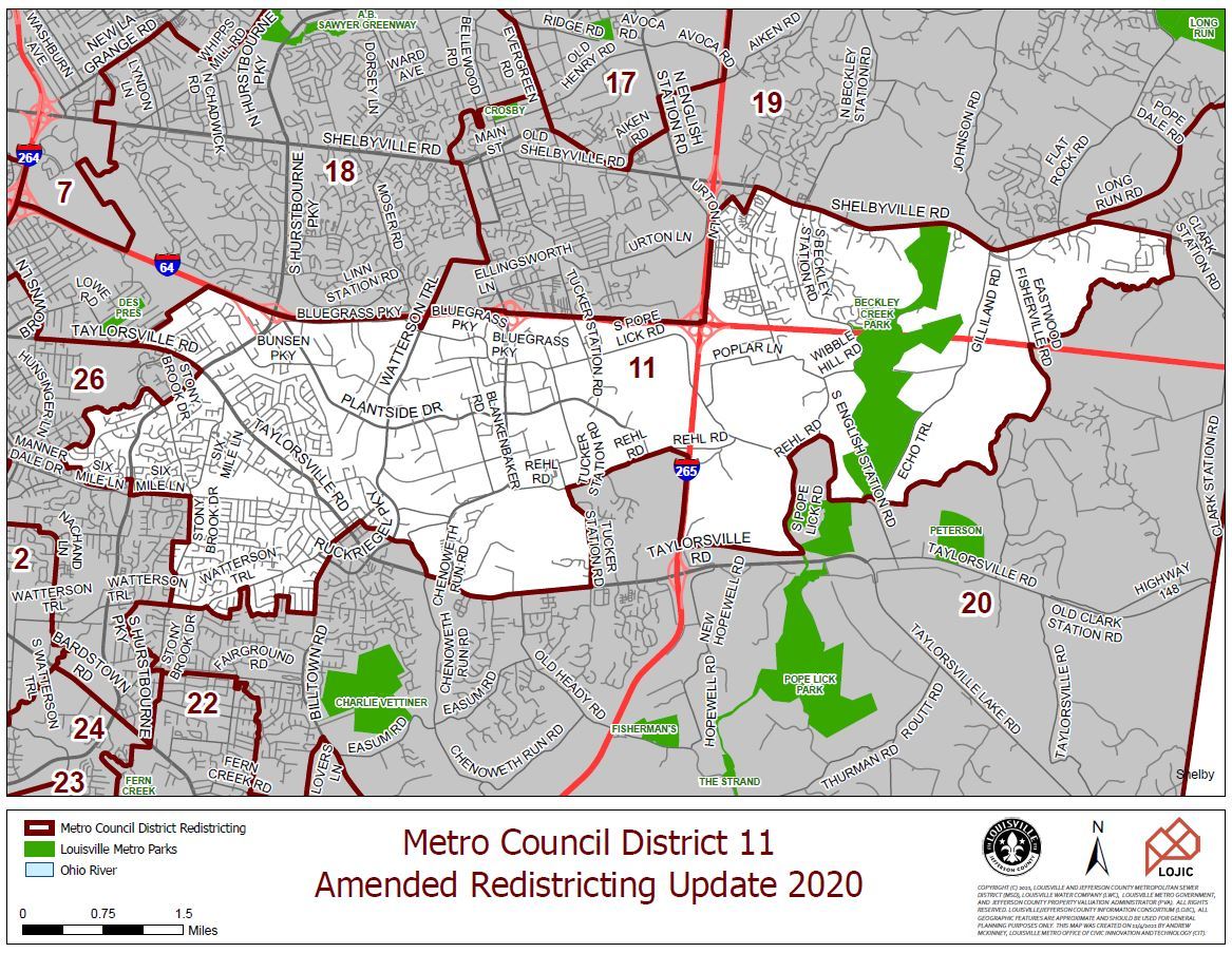 District 11 proposed redistricting map