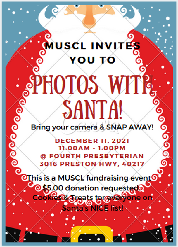 MUSCL photos with Santa flyer