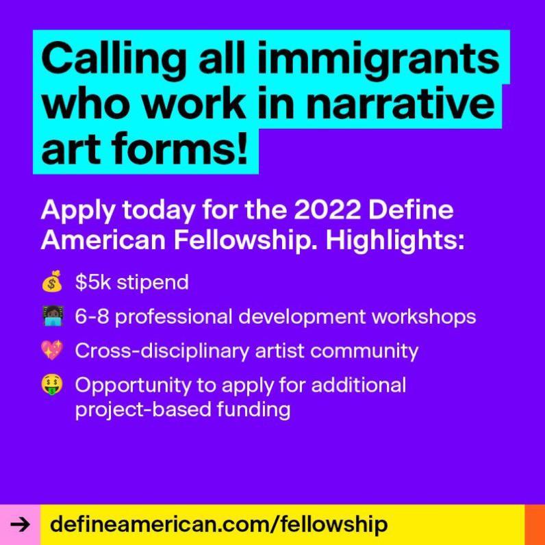  Define American Immigrant Creative Fellowship