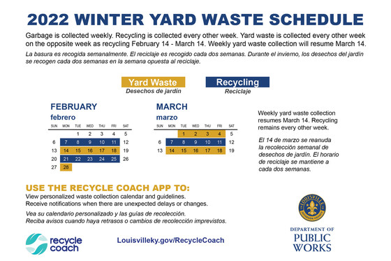 Yard waste schedule after suspension
