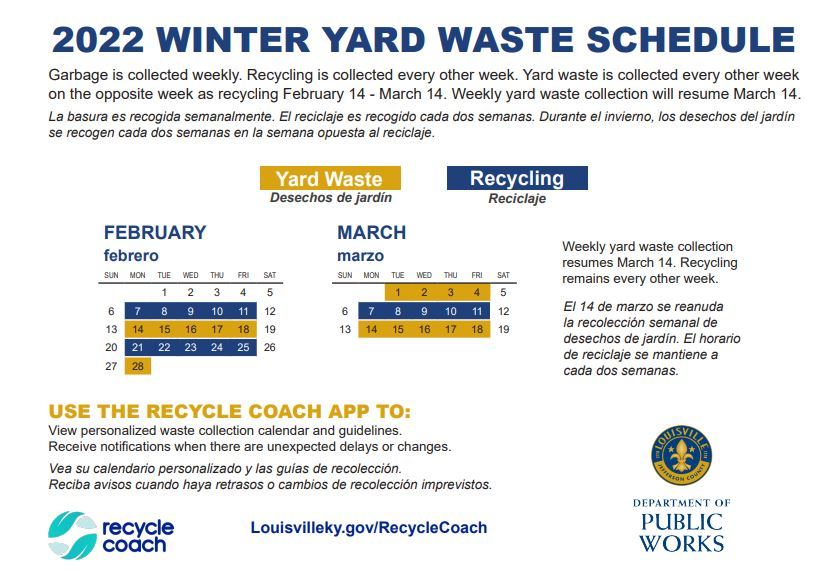 yard waste calendar