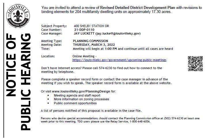 Planning Commission Hearing for Shelby Station Apartments