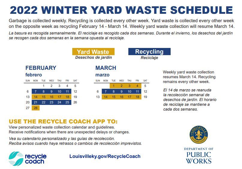yard waste calendar