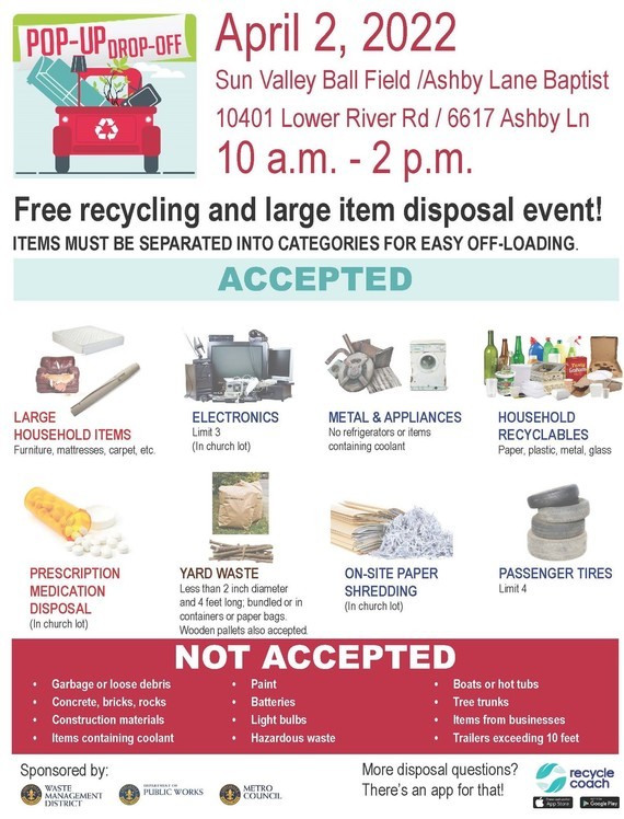 Pop Up Drop Off April 2, 2022