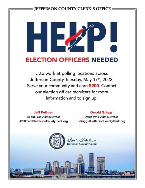 Election officials needed