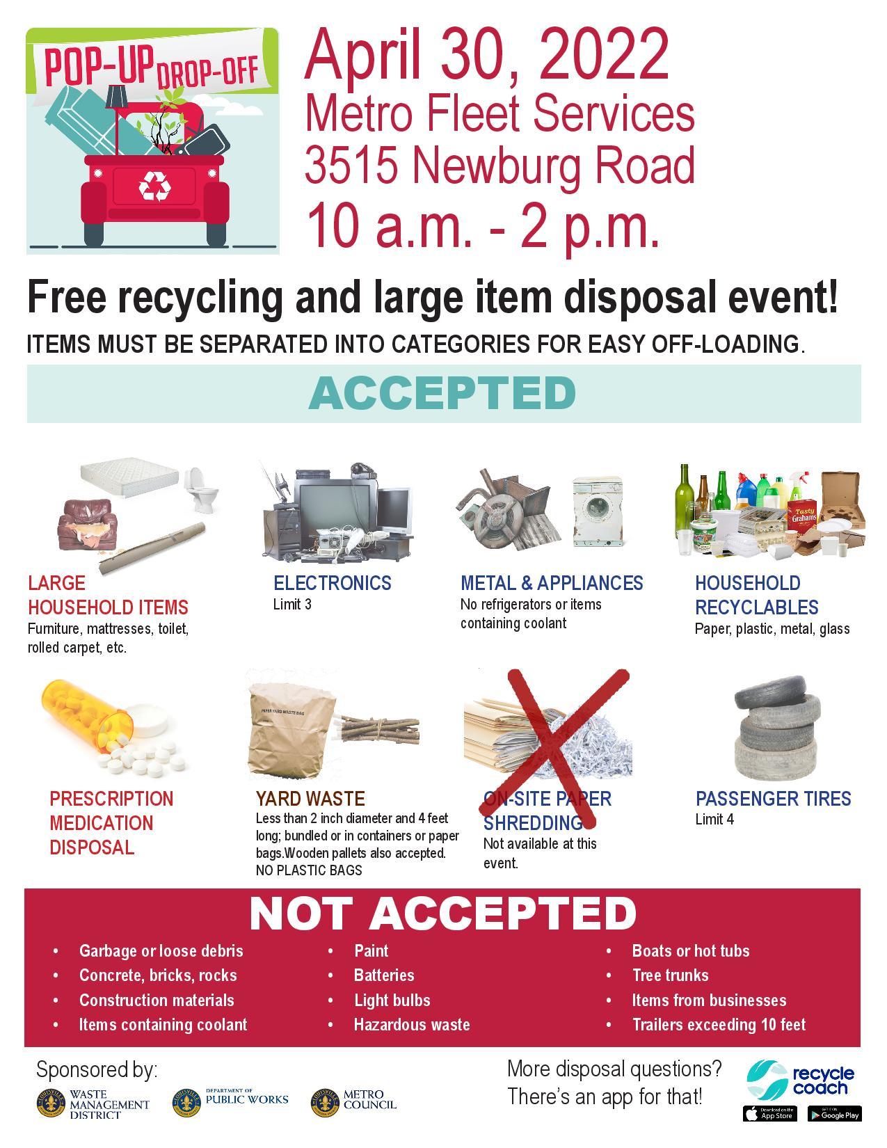 Pop Up Drop Off April 2022 