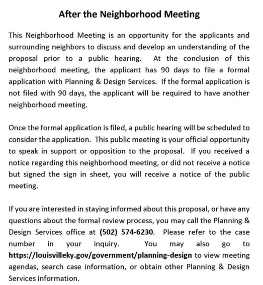 neighborhood meeting