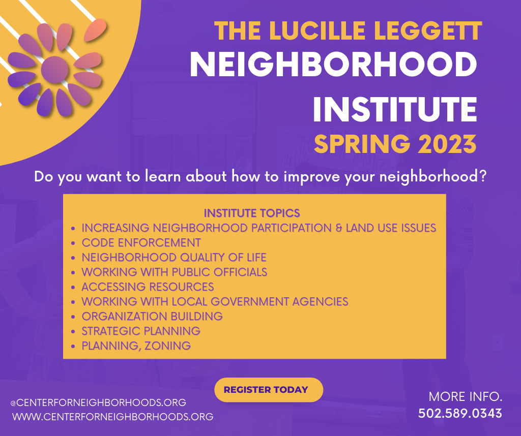 THE LUCILLE LEGGETT NEIGHBORHOOD INSTITUTE SPRING 2023