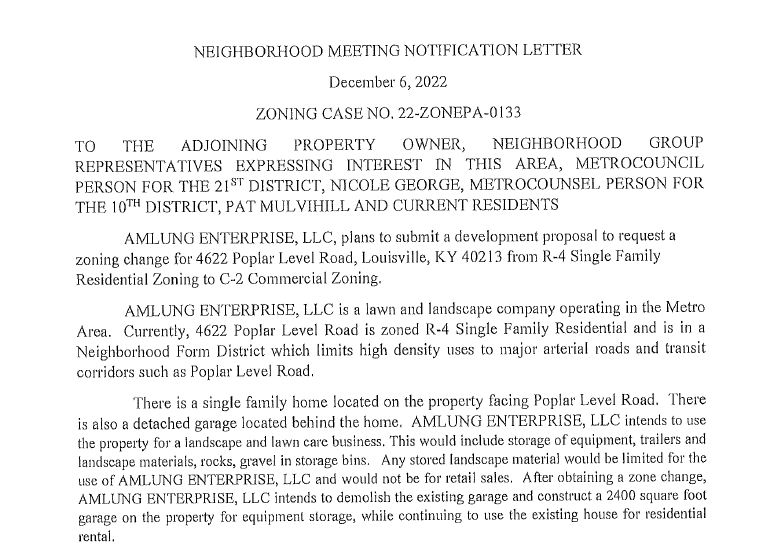 4622 Poplar Level Road letter