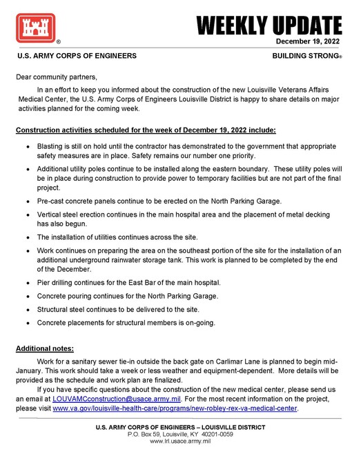 Louisville VAMC Construction Update 1