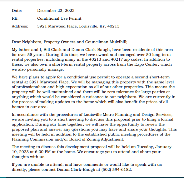 Marwood Place meeting