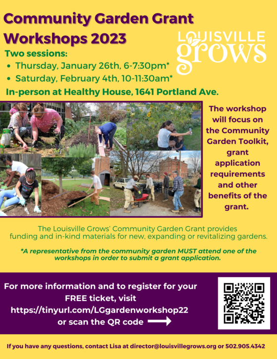 Community Garden Grant Workshops Jan Feb 2023