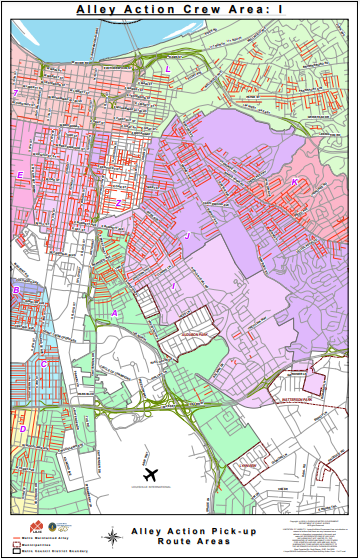 Area I alley cleanup map