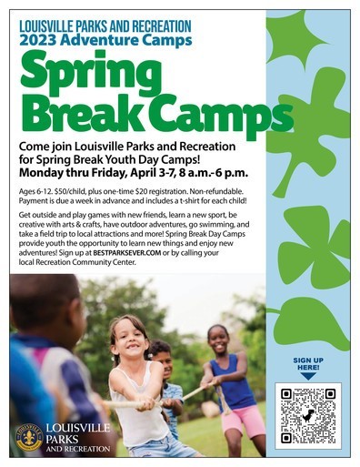 spring break camps flyer