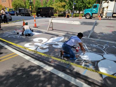 Community Crosswalk Art at 4th and Jefferson