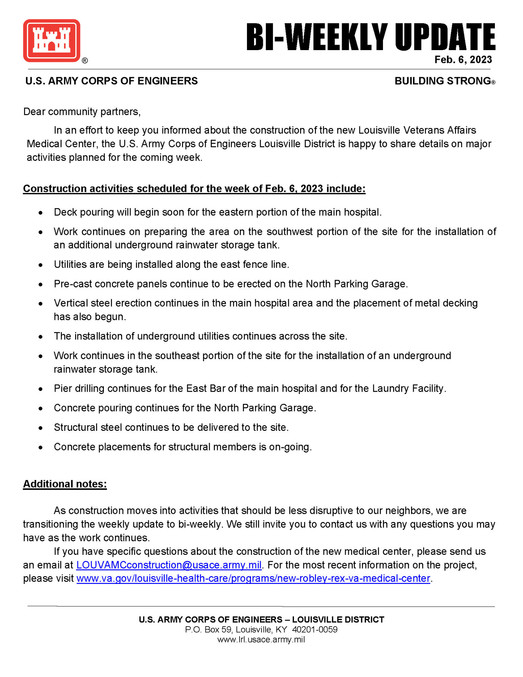 Louisville VAMC Construction Update 1