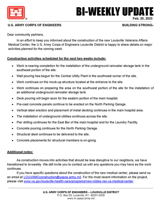 Louisville VAMC Construction Update 1