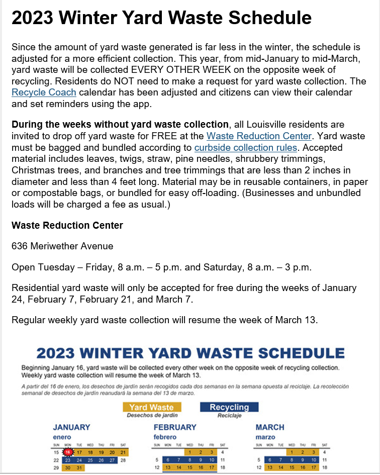 Winter yard waste