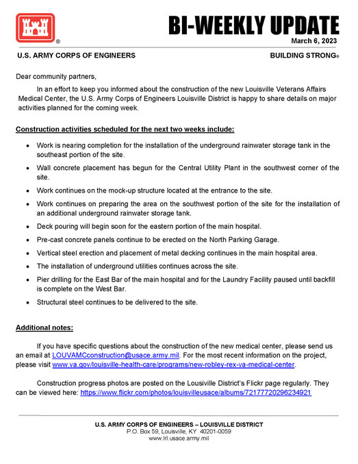 Louisville VAMC Construction Update 1