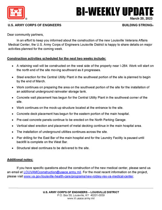 Louisville VAMC Construction Update 1