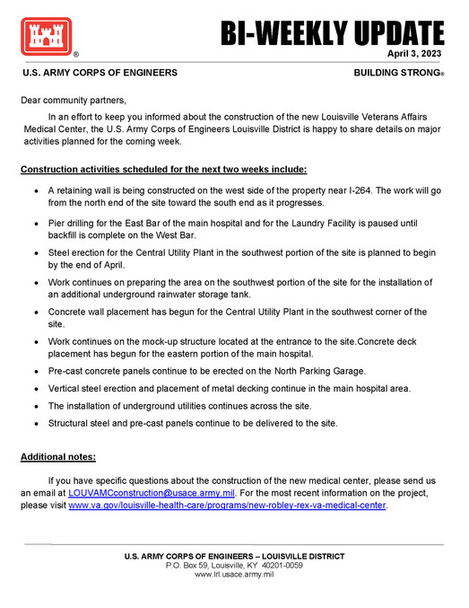 Louisville VAMC Construction Update 1