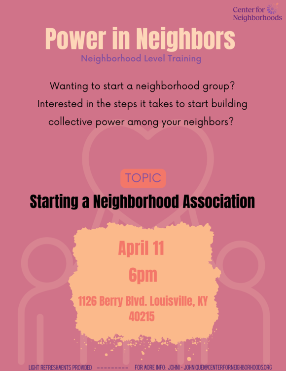 Starting A Neighborhood Association