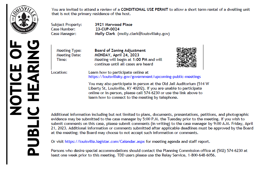 Marwood place notice