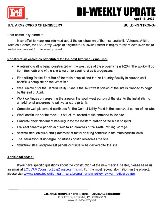 Louisville VAMC Construction Update 1
