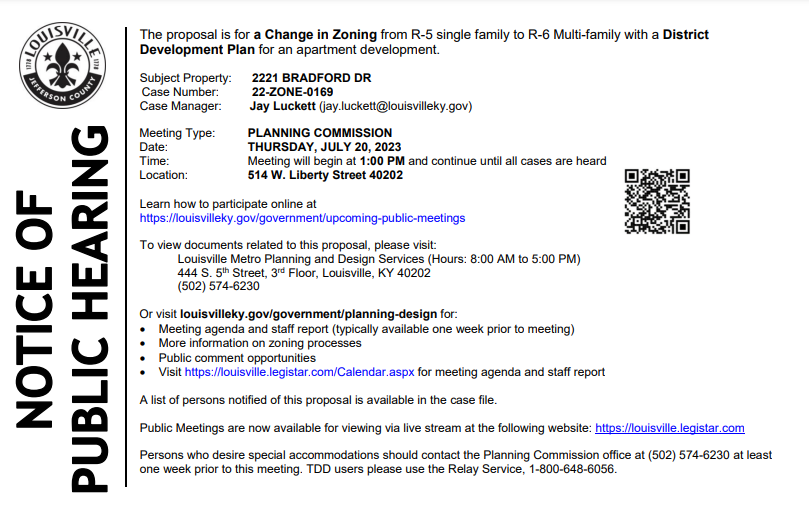 2221 Bradford Dr notice