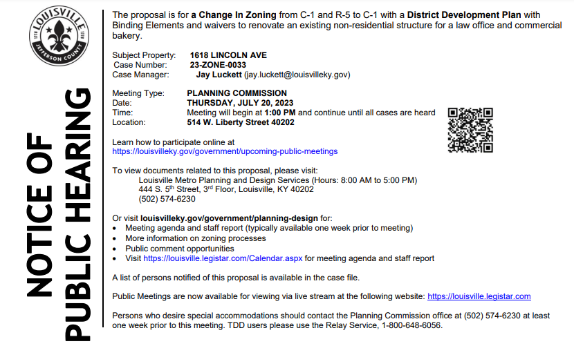 1618 Lincoln Ave notice