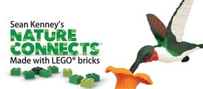 Image of hummingbird made from LEGO