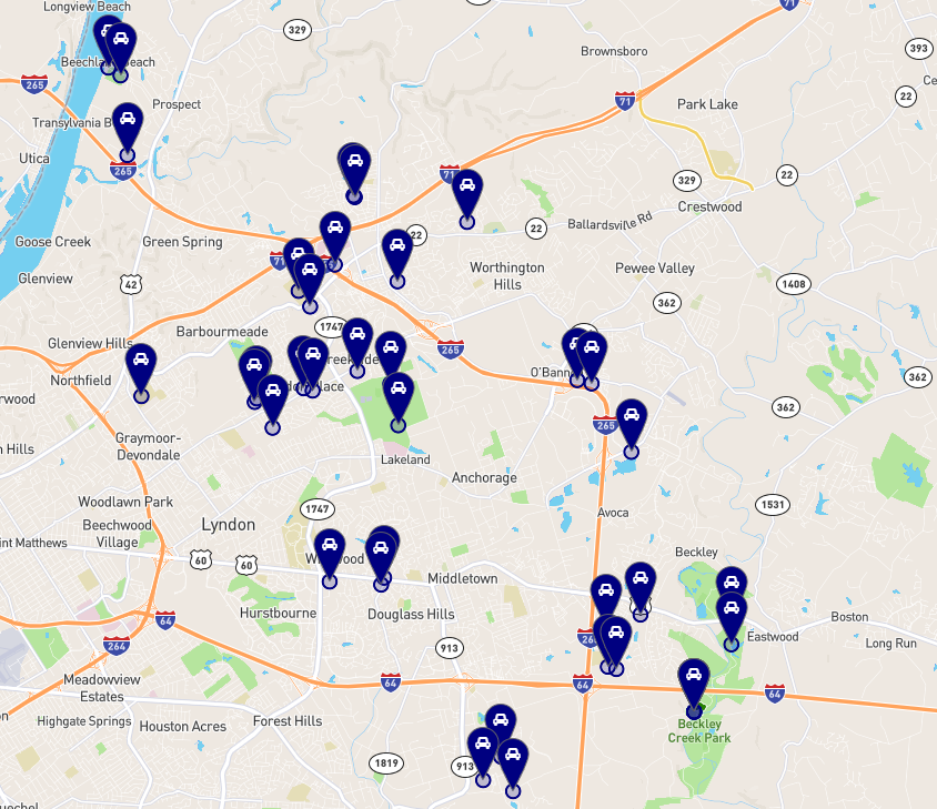 Theft from Motor Vehicle Map