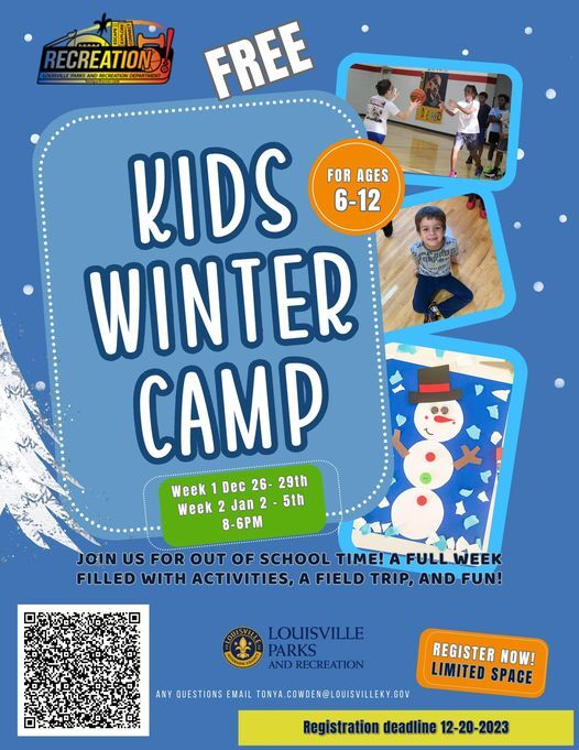Parks Winter camps for kids flyer