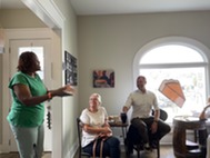 Ben listening to Dawn Urrutia 