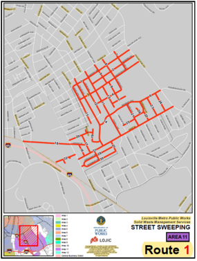 street sweeping map for Monday