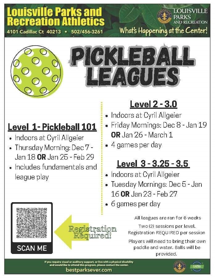 pickleball league sign ups at Parks