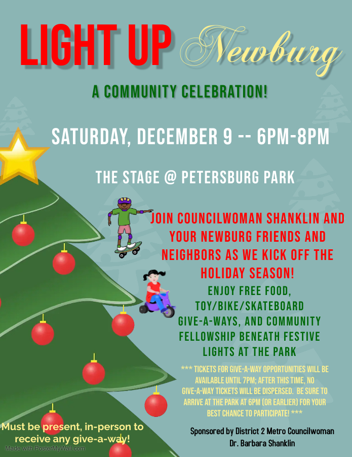 Light Up Newburg 2023 flyer