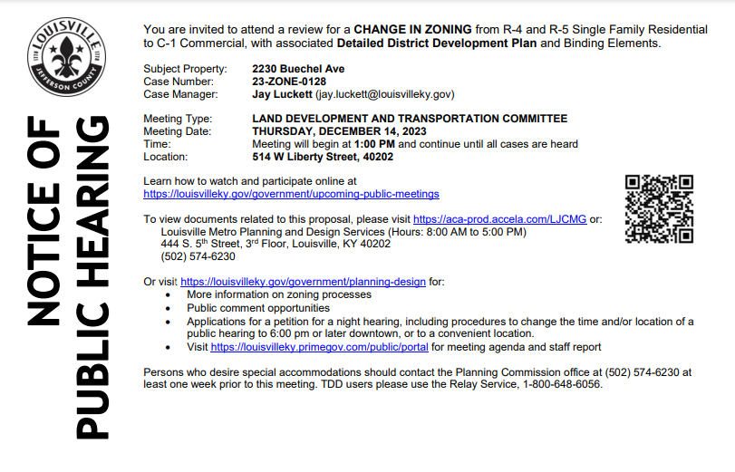 2230 Buechel Avenue notice