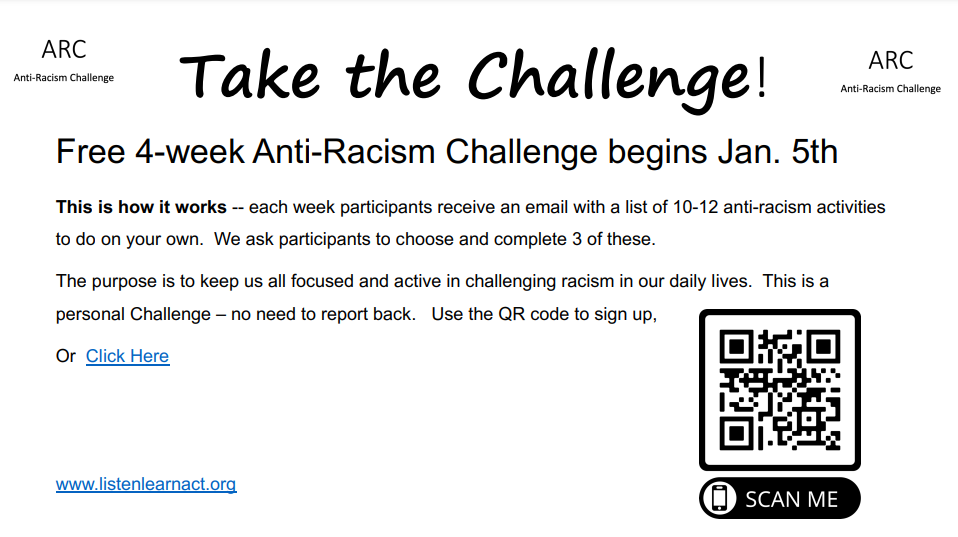 Anti Racism challenge begins January 5