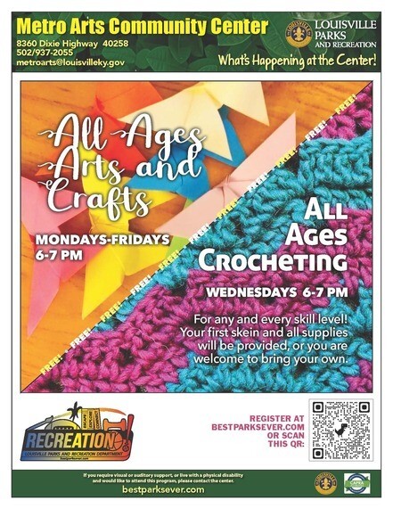 Metro Arts free craft classes flyer