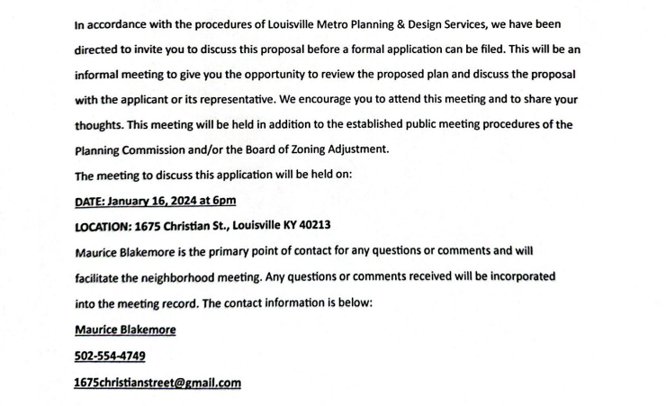 neighbor letter re 1675 Christian st part 2