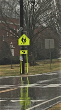 Hess and Pindell crosswalk sensor lights